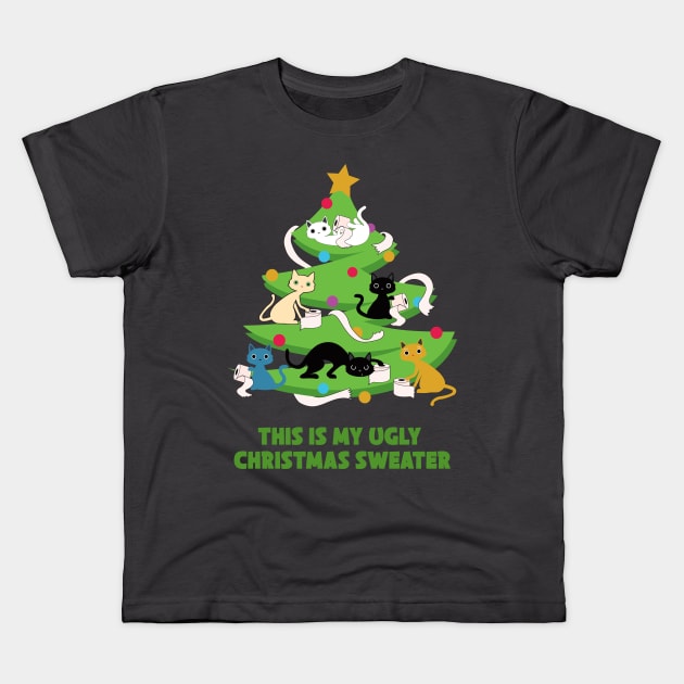 Ugly Christmas sweater Kids T-Shirt by Brash Ideas